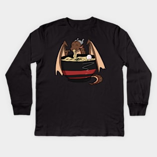 Wings of Fire - Clay eating ramen Kids Long Sleeve T-Shirt